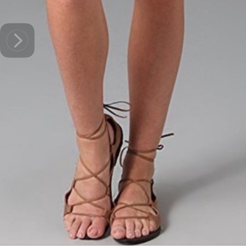 Joie gladiator ankle lace up flat sandals